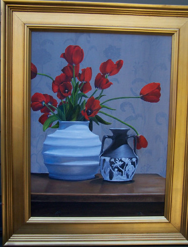 Tulips With Wedgewood
